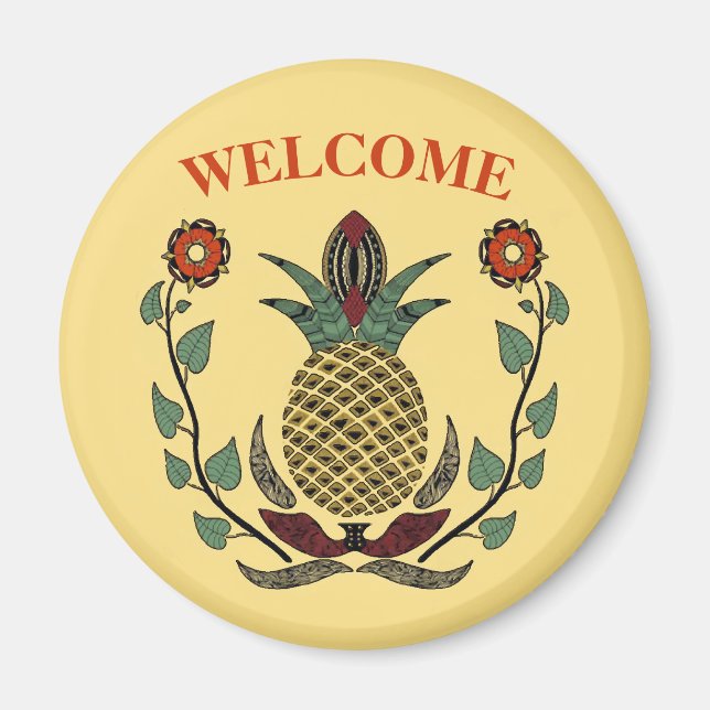 Dutch Hex Welcome Pineapple Magnet (Front)