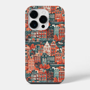 Dutch Houses Pattern iPhone 14 Pro Case