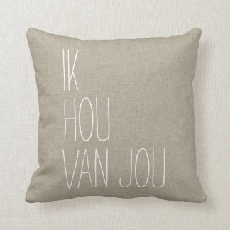 Dutch I Love You Ik Hou Van Jou Tan Throw Pillow