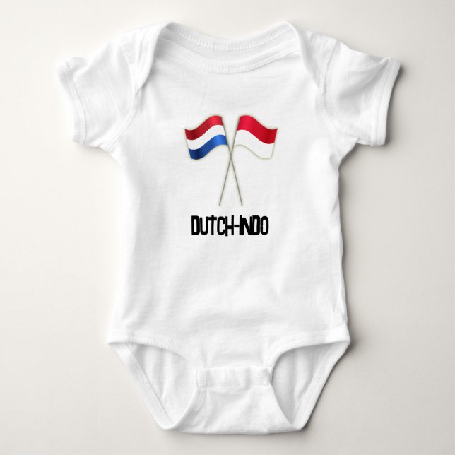 Dutch-Indo with Two Flags Baby Bodysuit (Front)