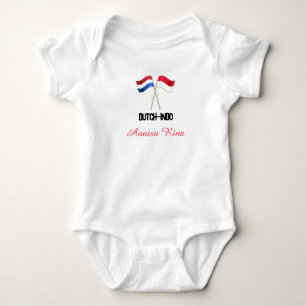 Dutch-Indo with Two Flags with Personalized Name Baby Bodysuit