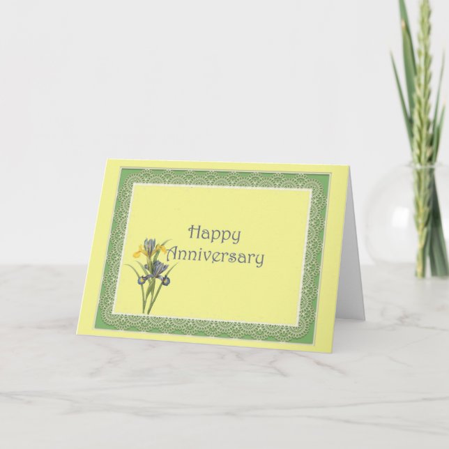 Dutch Iris Anniversary Card (Front)