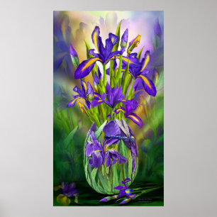 Dutch Iris In Iris Vase Fine Art Poster/Print Poster