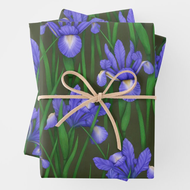 Dutch Iris Wrapping Paper Sheet (In situ)