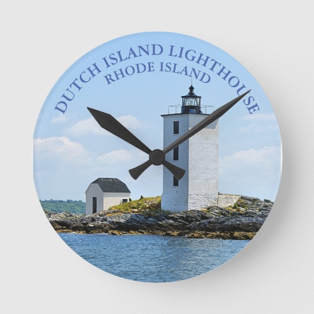 Dutch Island Lighthouse, Rhode Island Wall Clock (Front)