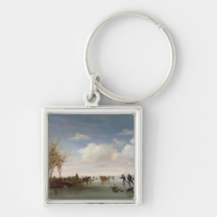 Dutch landscape with Skaters Key Ring