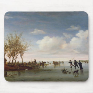 Dutch landscape with Skaters Mouse Pad