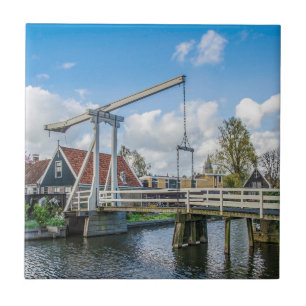 Dutch lifting wooden bridge ceramic tile