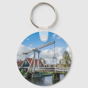 Dutch lifting wooden bridge key ring