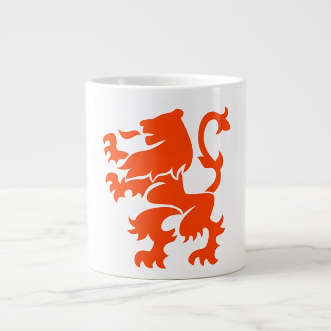 Dutch Lion Coat of Arms Large Coffee Mug (Front)