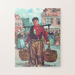Dutch Man with baskets Jigsaw Puzzle