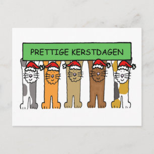 Dutch Merry Christmas, Prettige Kerstdagen. Holiday Postcard