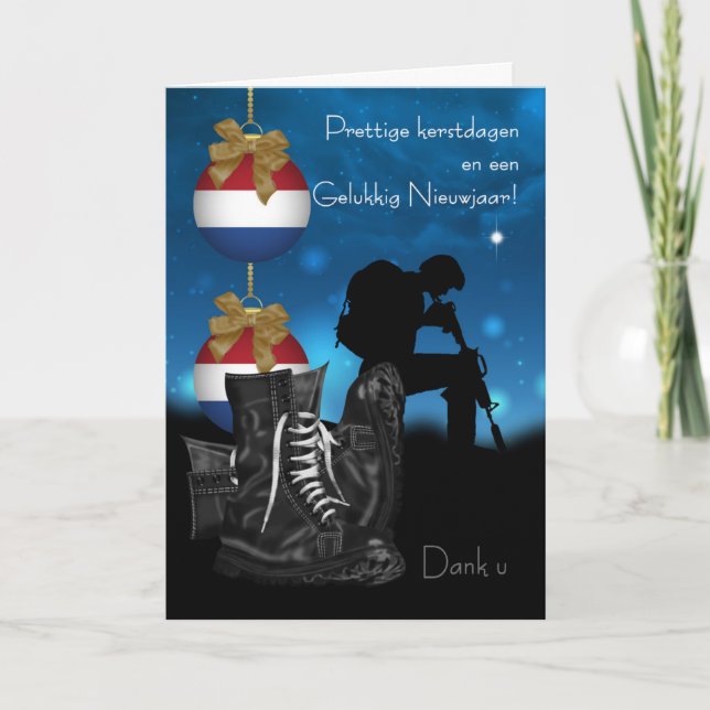 Dutch Military Christmas Greeting Card With Pride (Front)
