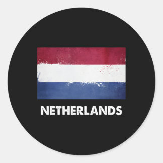 Dutch Netherlands Flag Classic Round Sticker