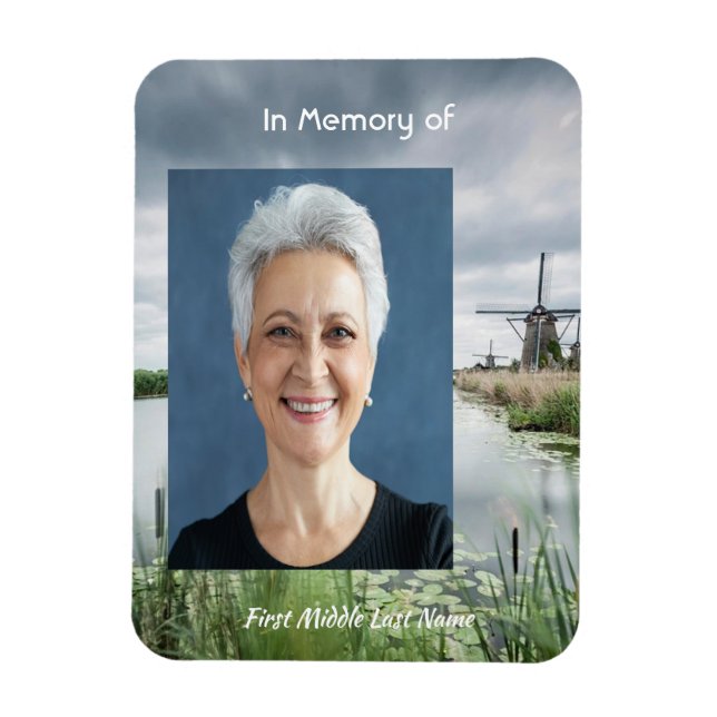 Dutch Netherlands windmill  Memorial Keepsake  Magnet (Vertical)