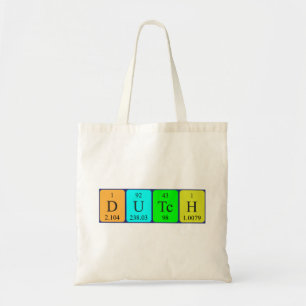 Dutch periodic table patriotic tote bag
