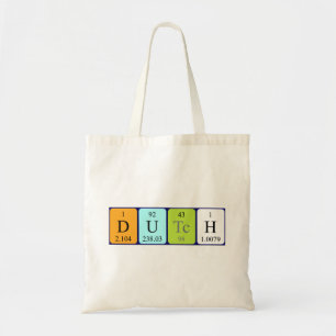 Dutch periodic table patriotic tote bag