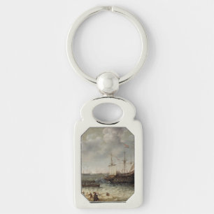 Dutch port near Brill city in Netherlands Key Ring