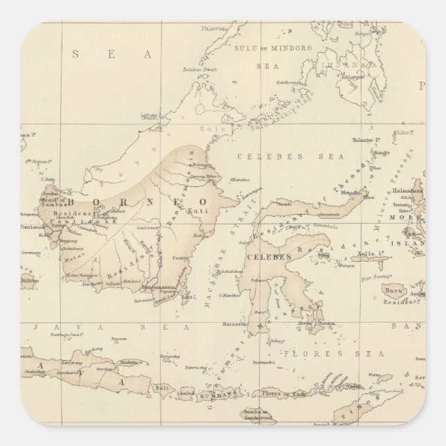 Dutch Possessions in the Indian Archipelago Square Sticker (Front)