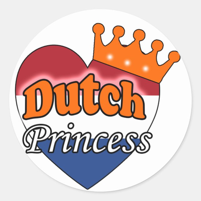 Dutch Princess Classic Round Sticker (Front)