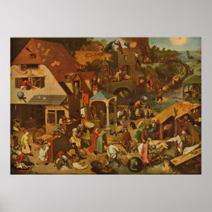 Dutch Proverbs (Netherlandish Proverbs) (1559) Poster