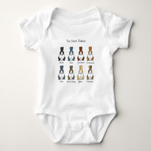 Dutch Rabbit Colors Baby Bodysuit