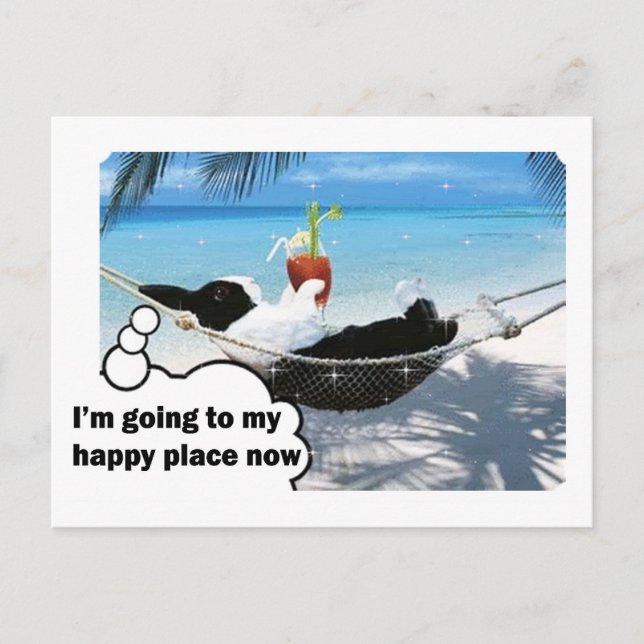 Dutch rabbit in happy place postcard (Front)