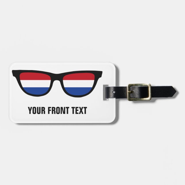 Dutch Shades custom luggage tag (Front Horizontal)