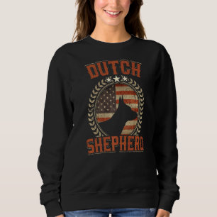 Dutch Shepherd American Flag  Usa Patriotic Dog Sweatshirt