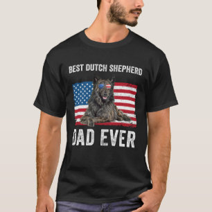 Dutch Shepherd Dad American Flag Dog Owner Father T-Shirt
