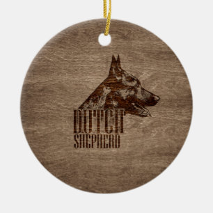 Dutch Shepherd Dog Ceramic Ornament