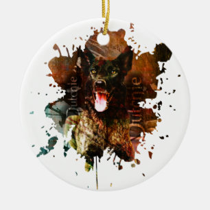 Dutch Shepherd dog - Dutchie Ceramic Tree Decoration