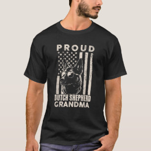 Dutch Shepherd Dog Grandma American Flag Patriotic T-Shirt