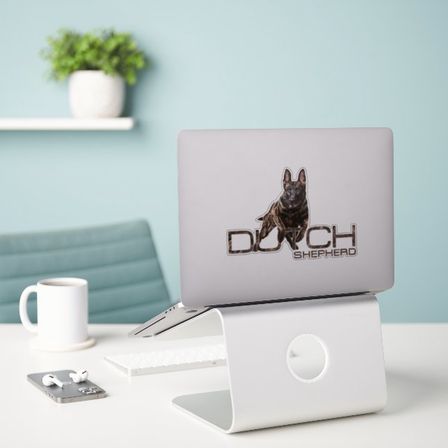 Dutch Shepherd -Hollandse Herdershond  (Laptop On Desk)