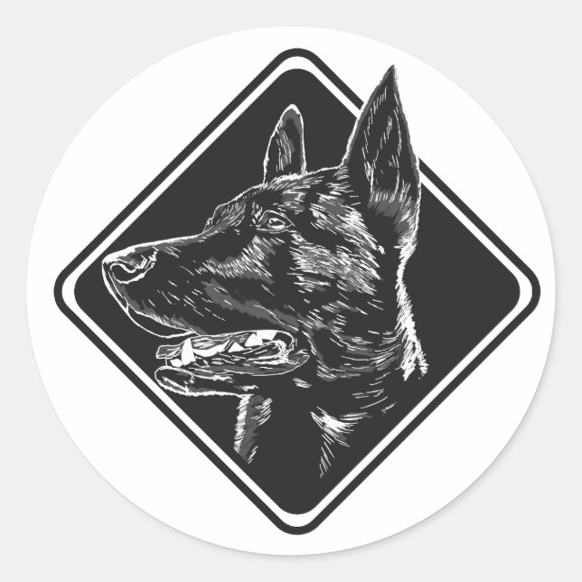Dutch Shepherd -Hollandse Herdershond  Classic Round Sticker (Front)