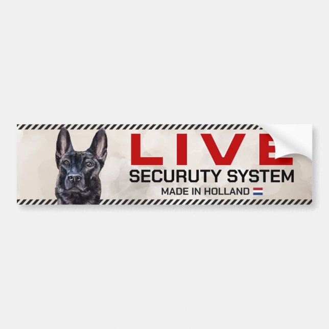 Dutch Shepherd Live Security System  Bumper Sticker (Front)