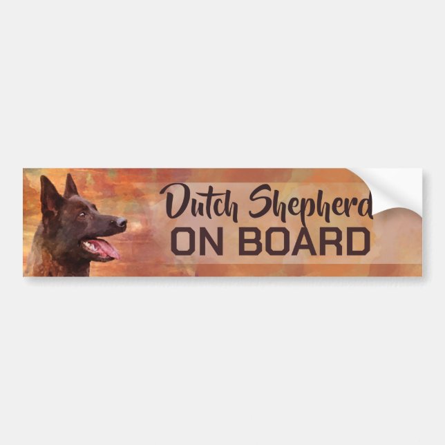 Dutch Shepherd on Board Bumper Sticker (Front)