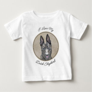 Dutch Shepherd Painting - Cute Original Dog Art Baby T-Shirt