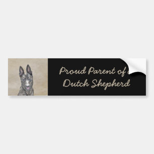 Dutch Shepherd Painting - Cute Original Dog Art Bumper Sticker