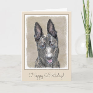 Dutch Shepherd Painting - Cute Original Dog Art Card