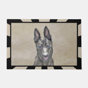 Dutch Shepherd Painting - Cute Original Dog Art Doormat