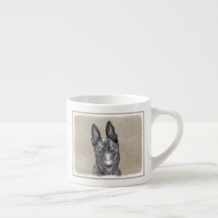 Dutch Shepherd Painting - Cute Original Dog Art Espresso Cup
