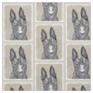 Dutch Shepherd Painting - Cute Original Dog Art Fabric
