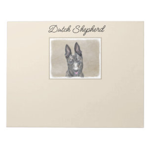 Dutch Shepherd Painting - Cute Original Dog Art Notepad
