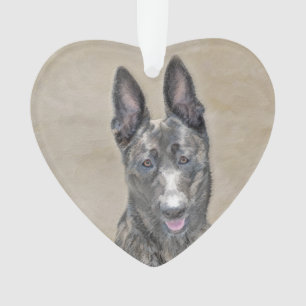 Dutch Shepherd Painting - Cute Original Dog Art Ornament