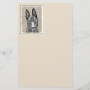 Dutch Shepherd Painting - Cute Original Dog Art Stationery