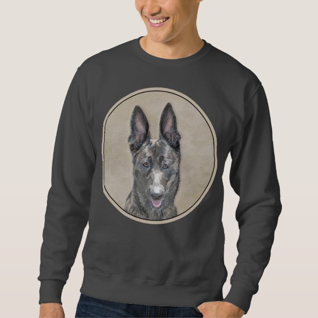 Dutch Shepherd Painting - Cute Original Dog Art Sweatshirt (Front)