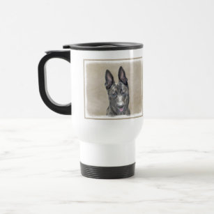 Dutch Shepherd Painting - Cute Original Dog Art Travel Mug