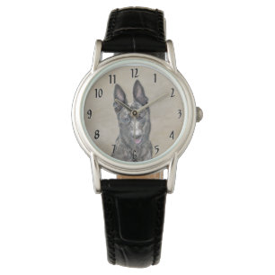 Dutch Shepherd Painting - Cute Original Dog Art Watch
