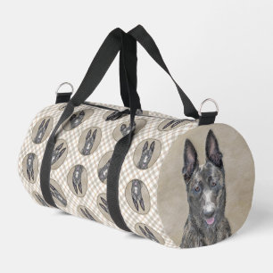 Dutch Shepherd Painting Cute Original Pet Dog Art Duffle Bag